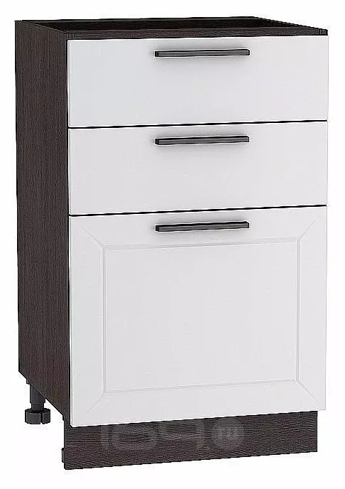 Шкаф нижний с 3-мя ящиками Глетчер Гейнсборо Силк Graphite 816*500*478