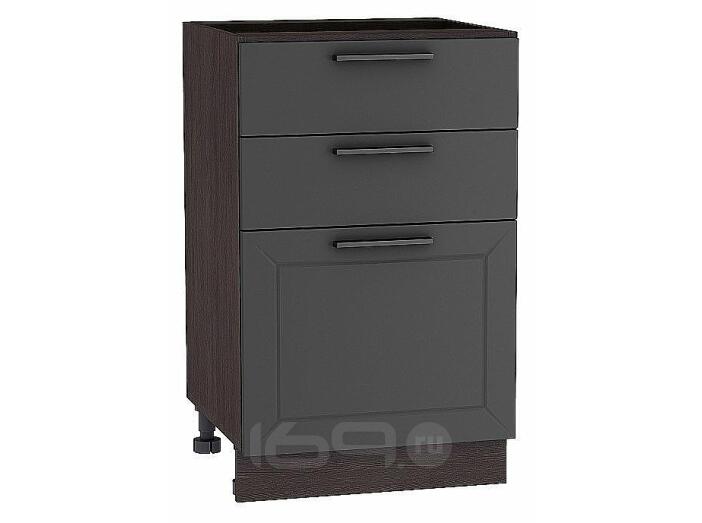Шкаф нижний с 3-мя ящиками Глетчер Маренго Силк Graphite 816*500*478