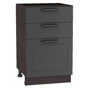 Шкаф нижний с 3-мя ящиками Глетчер Маренго Силк Graphite 816*500*478