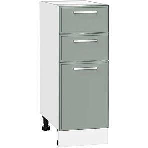 Шкаф нижний с 3-мя ящиками Квадро Аквамарин/Белый 816*300*481