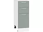 Шкаф нижний с 3-мя ящиками Квадро Аквамарин/Белый 816*300*481