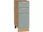 Шкаф нижний с 3-мя ящиками Квадро Аквамарин/Дуб Вотан 816*300*481