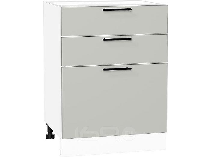 Шкаф нижний с 3-мя ящиками Лайт Special Grey/Белый 816*600*478