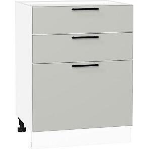Шкаф нижний с 3-мя ящиками Лайт Special Grey/Белый 816*600*478