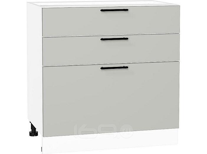 Шкаф нижний с 3-мя ящиками Лайт Special Grey/Белый 816*800*478