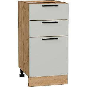 Шкаф нижний с 3-мя ящиками Лайт Special Grey/Дуб Вотан 816*400*478