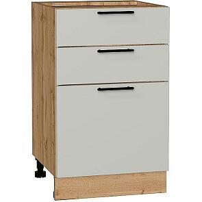 Шкаф нижний с 3-мя ящиками Лайт Special Grey/Дуб Вотан 816*500*478