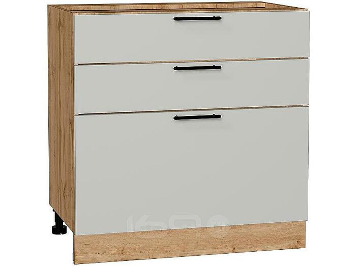 Шкаф нижний с 3-мя ящиками Лайт Special Grey/Дуб Вотан 816*800*478