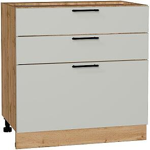 Шкаф нижний с 3-мя ящиками Лайт Special Grey/Дуб Вотан 816*800*478