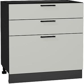 Шкаф нижний с 3-мя ящиками Лайт Special Grey/Graphite 816*800*478