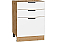 Шкаф нижний с 3-мя ящиками Лайт Special White/Дуб Вотан 816*600*480