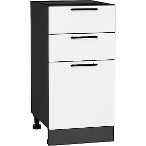 Шкаф нижний с 3-мя ящиками Лайт Special White/Graphite 816*400*478