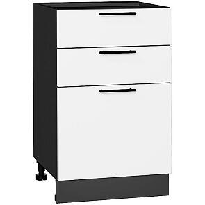 Шкаф нижний с 3-мя ящиками Лайт Special White/Graphite 816*500*478