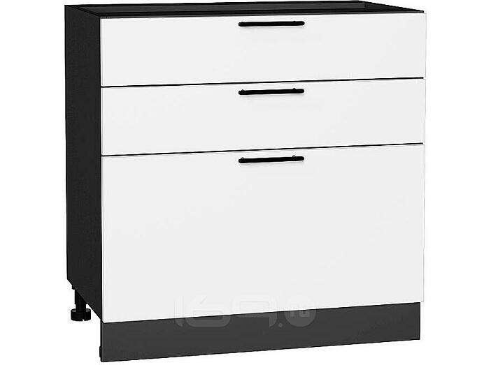 Шкаф нижний с 3-мя ящиками Лайт Special White/Graphite 816*800*478