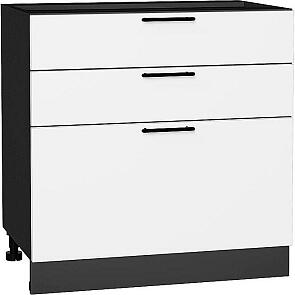 Шкаф нижний с 3-мя ящиками Лайт Special White/Graphite 816*800*478