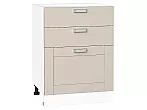 Шкаф нижний с 3-мя ящиками Лофт Cream Silk/Белый 816*600*480