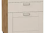 Шкаф нижний с 3-мя ящиками Лофт Cream Silk/Дуб Вотан 816*600*480