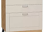 Шкаф нижний с 3-мя ящиками Лофт Cream Silk/Дуб Вотан 816*800*480