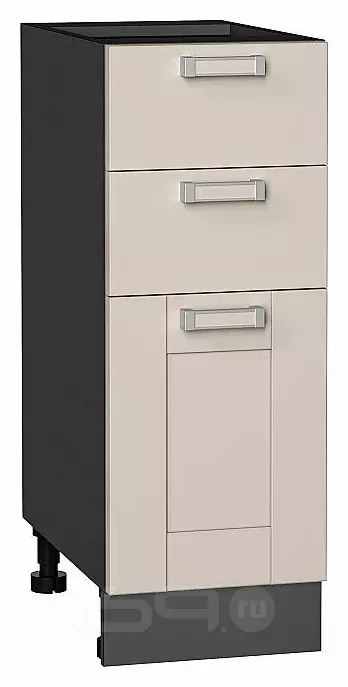 Шкаф нижний с 3-мя ящиками Лофт Cream Silk/Graphite 816*300*480