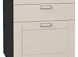 Шкаф нижний с 3-мя ящиками Лофт Cream Silk/Graphite 816*600*480