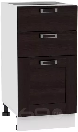 Шкаф нижний с 3-мя ящиками Лофт Н 403 Wenge Veralinga-Белый