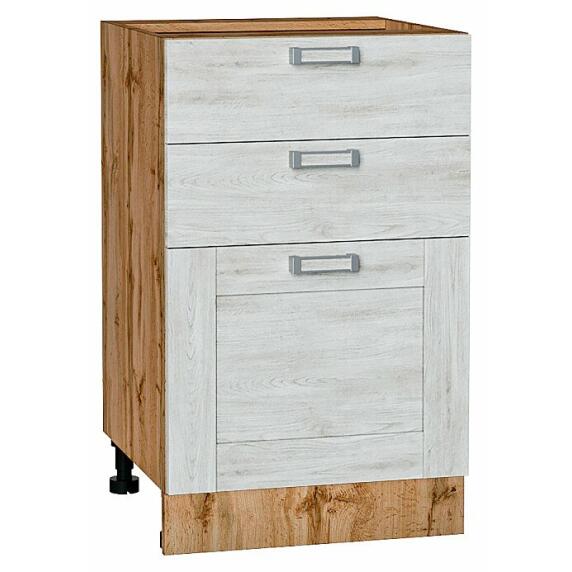 Шкаф нижний с 3-мя ящиками Лофт Nordic Oak Дуб Вотан 816*500*480