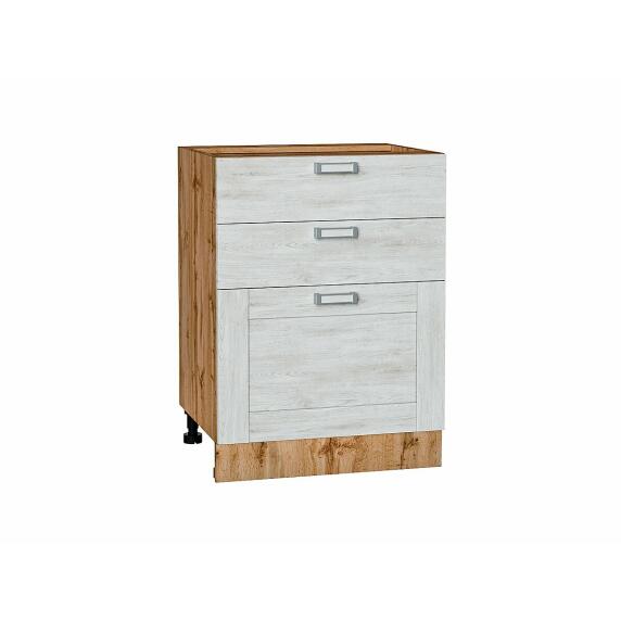 Шкаф нижний с 3-мя ящиками Лофт Nordic Oak Дуб Вотан 816*600*480