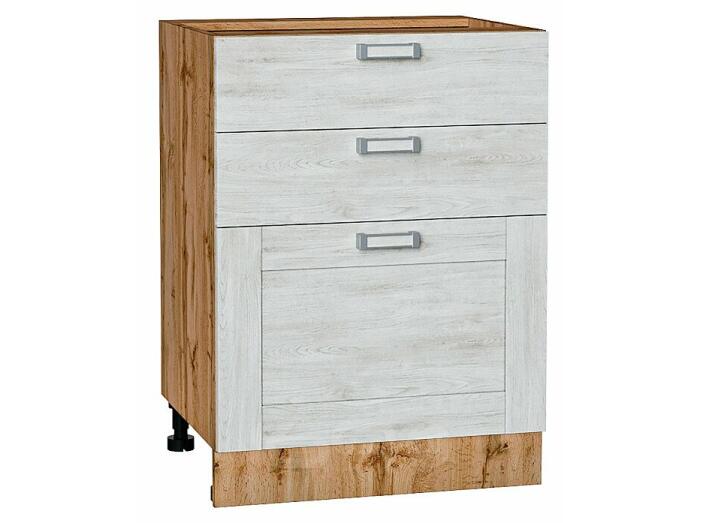 Шкаф нижний с 3-мя ящиками Лофт Nordic Oak Дуб Вотан 816*600*480