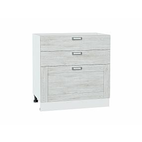 Шкаф нижний с 3-мя ящиками Лофт Nordic Oak/Белый 816*800*480