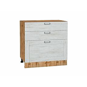 Шкаф нижний с 3-мя ящиками Лофт Nordic Oak/Дуб Вотан 816*800*480