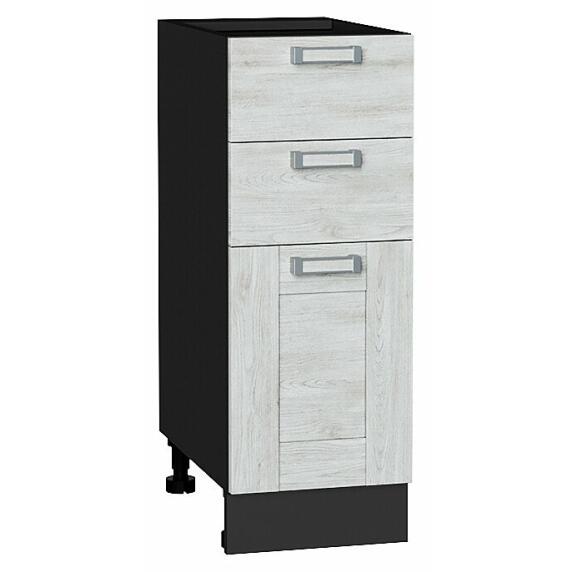 Шкаф нижний с 3-мя ящиками Лофт Nordic Oak/Graphite 816*300*480