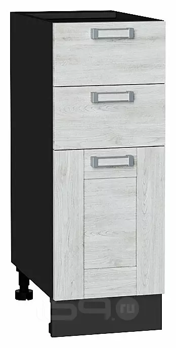 Шкаф нижний с 3-мя ящиками Лофт Nordic Oak/Graphite 816*300*480