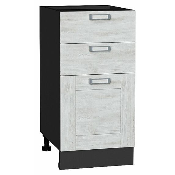 Шкаф нижний с 3-мя ящиками Лофт Nordic Oak/Graphite 816*400*480
