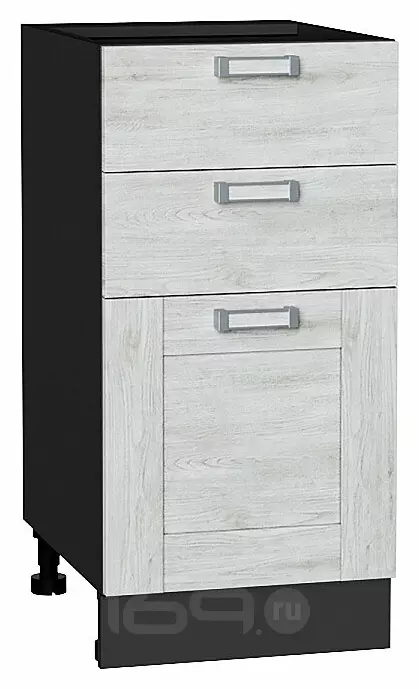 Шкаф нижний с 3-мя ящиками Лофт Nordic Oak/Graphite 816*400*480
