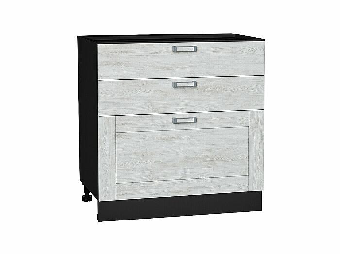 Шкаф нижний с 3-мя ящиками Лофт Nordic Oak/Graphite 816*800*480