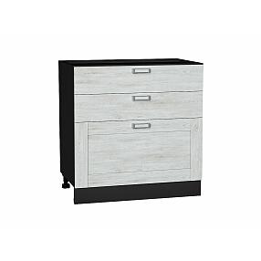 Шкаф нижний с 3-мя ящиками Лофт Nordic Oak/Graphite 816*800*480
