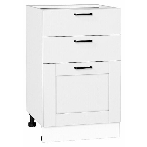 Шкаф нижний с 3-мя ящиками Лофт Super White Белый 816*500*480