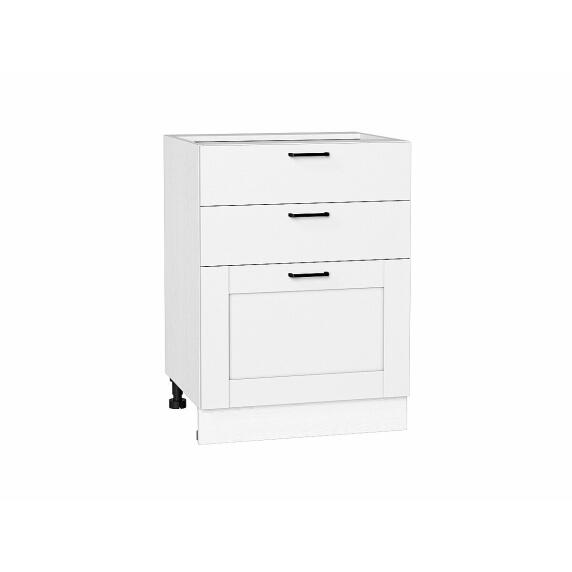 Шкаф нижний с 3-мя ящиками Лофт Super White Белый 816*600*480