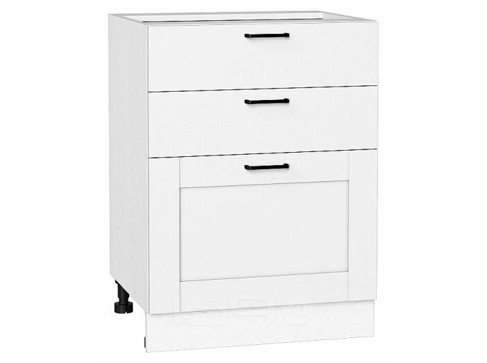 Шкаф нижний с 3-мя ящиками Лофт Super White Белый 816*600*480