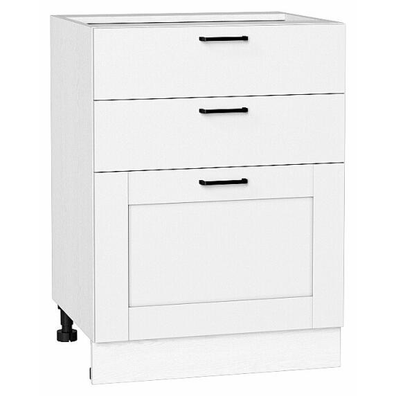 Шкаф нижний с 3-мя ящиками Лофт Super White Белый 816*600*480