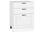 Шкаф нижний с 3-мя ящиками Лофт Super White Белый 816*600*480