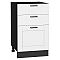 Шкаф нижний с 3-мя ящиками Лофт Super White Graphite 816*500*480 Шкаф нижний с 3-мя ящиками Лофт Super White Graphite 816*500*480