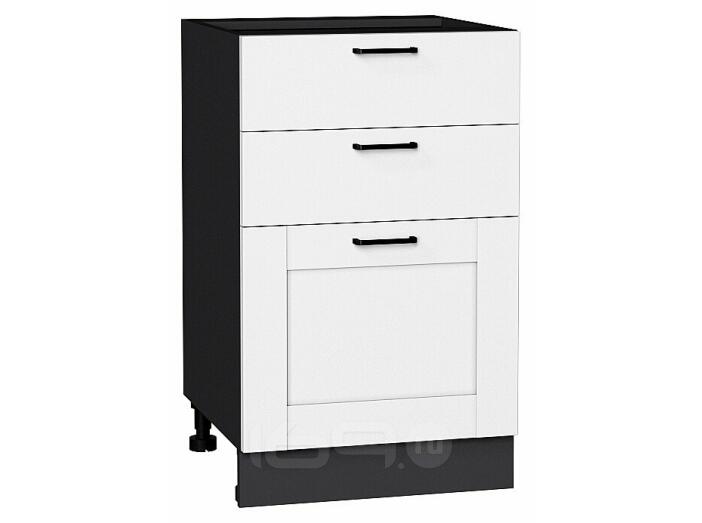Шкаф нижний с 3-мя ящиками Лофт Super White Graphite 816*500*480