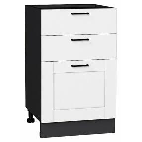 Шкаф нижний с 3-мя ящиками Лофт Super White Graphite 816*500*480
