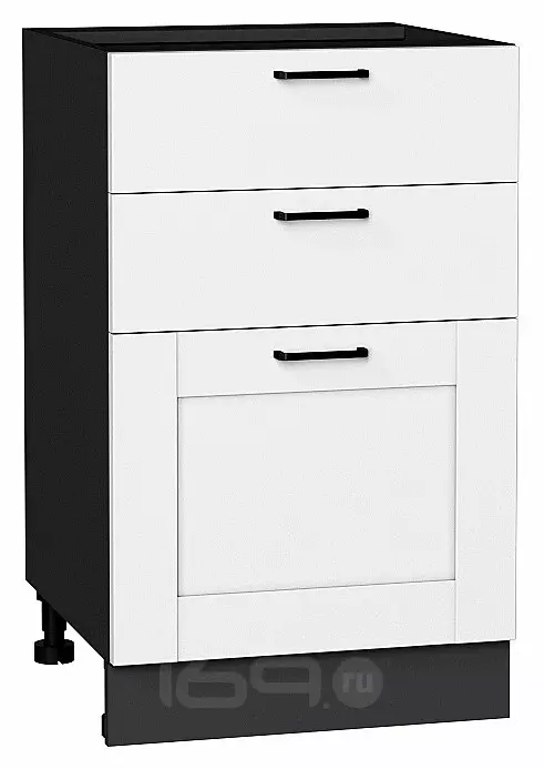 Шкаф нижний с 3-мя ящиками Лофт Super White Graphite 816*500*480