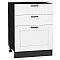 Шкаф нижний с 3-мя ящиками Лофт Super White Graphite 816*600*480 Шкаф нижний с 3-мя ящиками Лофт Super White Graphite 816*600*480