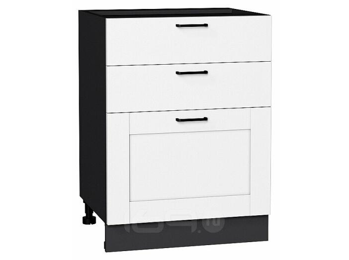 Шкаф нижний с 3-мя ящиками Лофт Super White Graphite 816*600*480