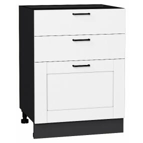 Шкаф нижний с 3-мя ящиками Лофт Super White Graphite 816*600*480