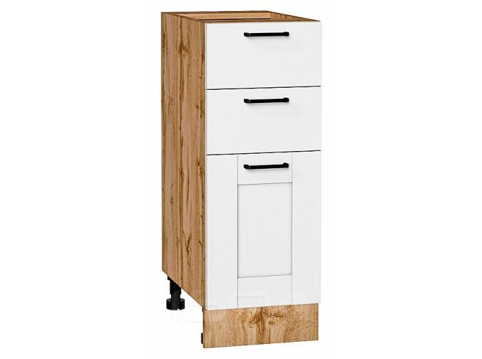 Шкаф нижний с 3-мя ящиками Лофт Super White Дуб Вотан 816*300*480