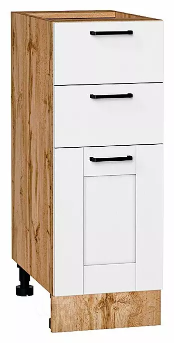 Шкаф нижний с 3-мя ящиками Лофт Super White Дуб Вотан 816*300*480